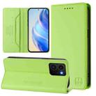 For HMD Skyline RC01 Dual-Folded Magnetic Suction RFID Leather Phone Case(Grass Green) - 1