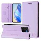 For HMD Skyline RC01 Dual-Folded Magnetic Suction RFID Leather Phone Case(Light Purple) - 1