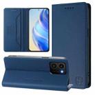 For HMD Skyline RC01 Dual-Folded Magnetic Suction RFID Leather Phone Case(Dark Blue) - 1