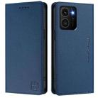 For HMD Skyline RC01 Dual-Folded Magnetic Suction RFID Leather Phone Case(Dark Blue) - 2