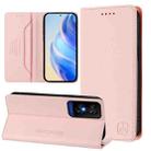 For TCL 50 5G / XE Nxtpaper 5G / XE 5G RC01 Dual-Folded Magnetic Suction RFID Leather Phone Case(Pink) - 1