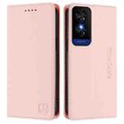 For TCL 50 5G / XE Nxtpaper 5G / XE 5G RC01 Dual-Folded Magnetic Suction RFID Leather Phone Case(Pink) - 2