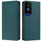 For TCL 50 5G / XE Nxtpaper 5G / XE 5G RC01 Dual-Folded Magnetic Suction RFID Leather Phone Case(Dark Green) - 2