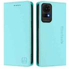 For TCL 50 LE RC01 Dual-Folded Magnetic Suction RFID Leather Phone Case(Mint Green) - 2