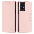 For TCL 50 LE RC01 Dual-Folded Magnetic Suction RFID Leather Phone Case(Pink) - 2