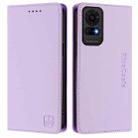 For TCL 50 LE RC01 Dual-Folded Magnetic Suction RFID Leather Phone Case(Light Purple) - 2