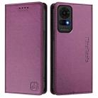 For TCL 50 LE RC01 Dual-Folded Magnetic Suction RFID Leather Phone Case(Violet) - 2