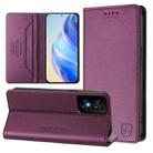 For TCL 50 SE RC01 Dual-Folded Magnetic Suction RFID Leather Phone Case(Violet) - 1
