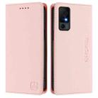 For TCL 40 XL / 40T / T608DL RC01 Dual-Folded Magnetic Suction RFID Leather Phone Case(Pink) - 2