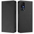 For TCL 40 XL / 40T / T608DL RC01 Dual-Folded Magnetic Suction RFID Leather Phone Case(Black) - 2