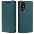 For TCL 40 XL / 40T / T608DL RC01 Dual-Folded Magnetic Suction RFID Leather Phone Case(Dark Green) - 2