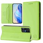 For TCL 40 SE RC01 Dual-Folded Magnetic Suction RFID Leather Phone Case(Grass Green) - 1