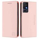 For TCL 40 SE RC01 Dual-Folded Magnetic Suction RFID Leather Phone Case(Pink) - 2