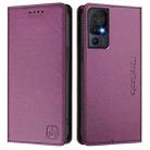 For TCL 40 SE RC01 Dual-Folded Magnetic Suction RFID Leather Phone Case(Violet) - 2