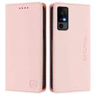 For TCL 40 R 5G RC01 Dual-Folded Magnetic Suction RFID Leather Phone Case(Pink) - 2