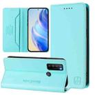 For TCL 30 XL / T701DL RC01 Dual-Folded Magnetic Suction RFID Leather Phone Case(Mint Green) - 1