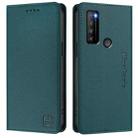 For TCL 30 XL / T701DL RC01 Dual-Folded Magnetic Suction RFID Leather Phone Case(Dark Green) - 2