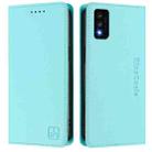 For TCL 30T / T603DL RC01 Dual-Folded Magnetic Suction RFID Leather Phone Case(Mint Green) - 2