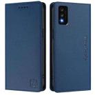 For TCL 30T / T603DL RC01 Dual-Folded Magnetic Suction RFID Leather Phone Case(Dark Blue) - 2