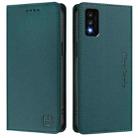 For TCL 30T / T603DL RC01 Dual-Folded Magnetic Suction RFID Leather Phone Case(Dark Green) - 2