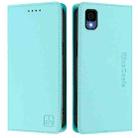 For TCL 30Z / T602DL RC01 Dual-Folded Magnetic Suction RFID Leather Phone Case(Mint Green) - 2