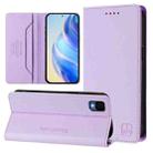 For TCL 30Z / T602DL RC01 Dual-Folded Magnetic Suction RFID Leather Phone Case(Light Purple) - 1