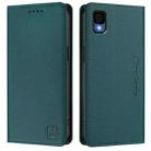 For TCL 30Z / T602DL RC01 Dual-Folded Magnetic Suction RFID Leather Phone Case(Dark Green) - 2