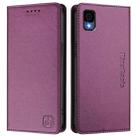 For TCL 30Z / T602DL RC01 Dual-Folded Magnetic Suction RFID Leather Phone Case(Violet) - 2