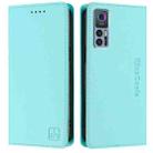 For TCL 30 4G / 30 5G / 30+ RC01 Dual-Folded Magnetic Suction RFID Leather Phone Case(Mint Green) - 2