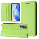 For TCL 30 4G / 30 5G / 30+ RC01 Dual-Folded Magnetic Suction RFID Leather Phone Case(Grass Green) - 1