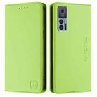 For TCL 30 4G / 30 5G / 30+ RC01 Dual-Folded Magnetic Suction RFID Leather Phone Case(Grass Green) - 2