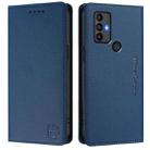 For TCL 30 SE RC01 Dual-Folded Magnetic Suction RFID Leather Phone Case(Dark Blue) - 2