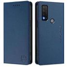 For TCL 20 R 5G RC01 Dual-Folded Magnetic Suction RFID Leather Phone Case(Dark Blue) - 2