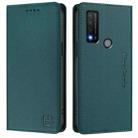 For TCL 20 R 5G RC01 Dual-Folded Magnetic Suction RFID Leather Phone Case(Dark Green) - 2