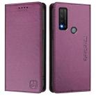For TCL 20 R 5G RC01 Dual-Folded Magnetic Suction RFID Leather Phone Case(Violet) - 2