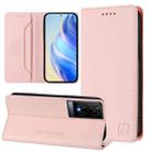 For TCL 50 XE RC01 Dual-Folded Magnetic Suction RFID Leather Phone Case(Pink) - 1