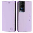 For TCL 50 XE RC01 Dual-Folded Magnetic Suction RFID Leather Phone Case(Light Purple) - 2