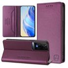 For TCL 50 XE RC01 Dual-Folded Magnetic Suction RFID Leather Phone Case(Violet) - 1