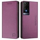 For TCL 50 XE RC01 Dual-Folded Magnetic Suction RFID Leather Phone Case(Violet) - 2