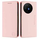 For TCL 50 XL 5G RC01 Dual-Folded Magnetic Suction RFID Leather Phone Case(Pink) - 2