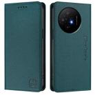 For TCL 50 XL 5G RC01 Dual-Folded Magnetic Suction RFID Leather Phone Case(Dark Green) - 2