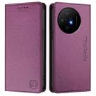 For TCL 50 XL 5G RC01 Dual-Folded Magnetic Suction RFID Leather Phone Case(Violet) - 2