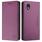 For TCL 201 RC01 Dual-Folded Magnetic Suction RFID Leather Phone Case(Violet) - 2