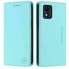 For TCL 303 RC01 Dual-Folded Magnetic Suction RFID Leather Phone Case(Mint Green) - 2