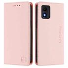 For TCL 303 RC01 Dual-Folded Magnetic Suction RFID Leather Phone Case(Pink) - 2