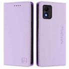 For TCL 303 RC01 Dual-Folded Magnetic Suction RFID Leather Phone Case(Light Purple) - 2