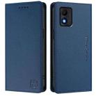 For TCL 303 RC01 Dual-Folded Magnetic Suction RFID Leather Phone Case(Dark Blue) - 2