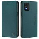 For TCL 303 RC01 Dual-Folded Magnetic Suction RFID Leather Phone Case(Dark Green) - 2