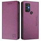 For TCL 305 / 306 RC01 Dual-Folded Magnetic Suction RFID Leather Phone Case(Violet) - 2