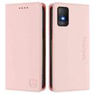 For TCL 403 RC01 Dual-Folded Magnetic Suction RFID Leather Phone Case(Pink) - 2